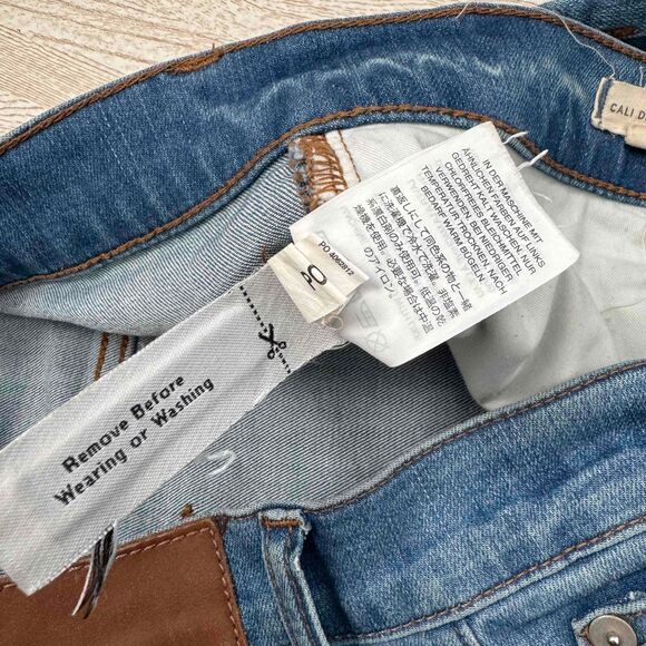 Madewell Cali Demi Boot Flared Jeans Frayed Hem Two Tone Funky Retro Grunge Cool - Picture 7 of 13